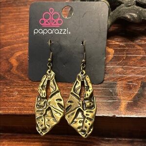 Paparazzi Brass Textured Earrings